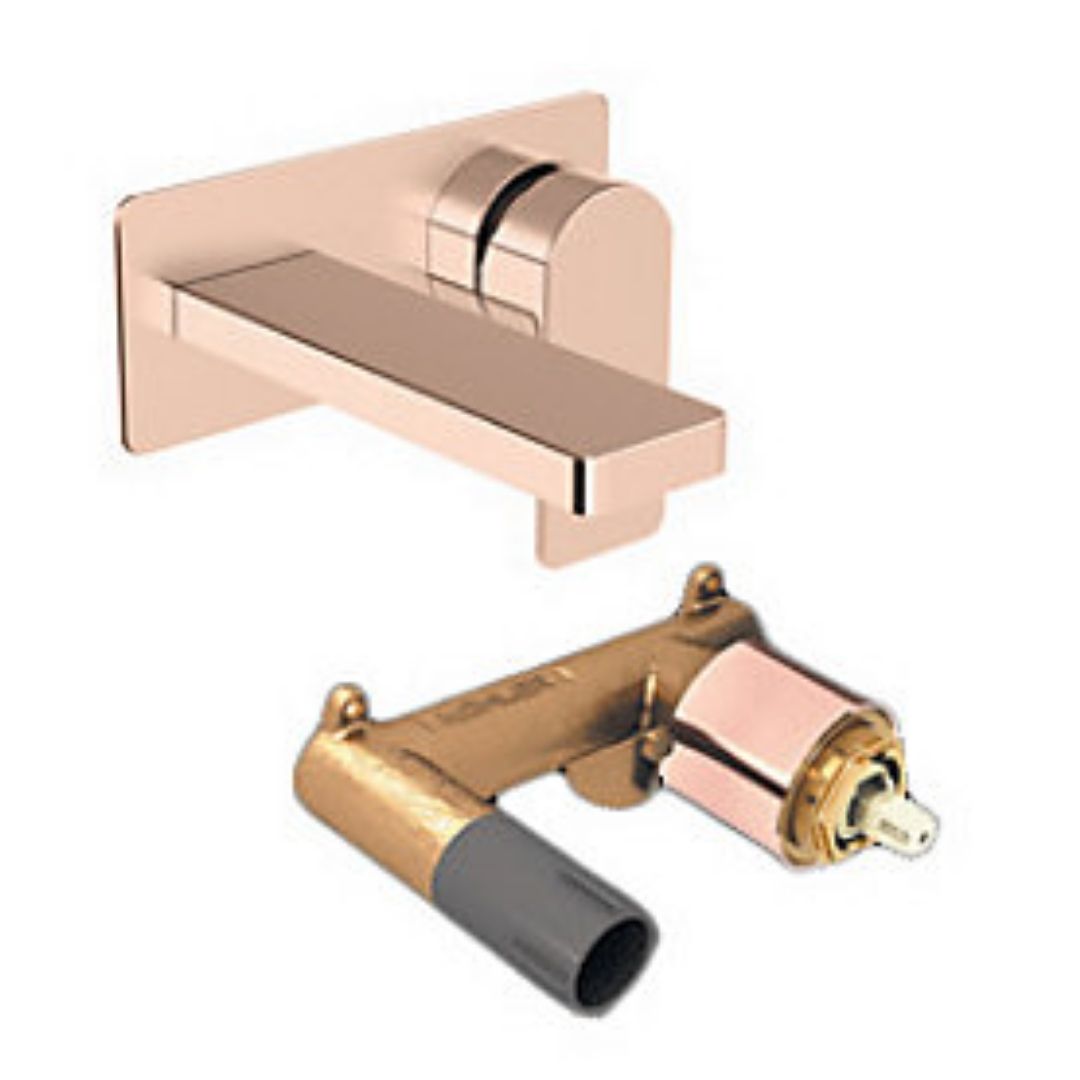 Kohler Wall Mounted Basin Mixer Parallel K-24280IN-4ND-RGD - Rose Gold