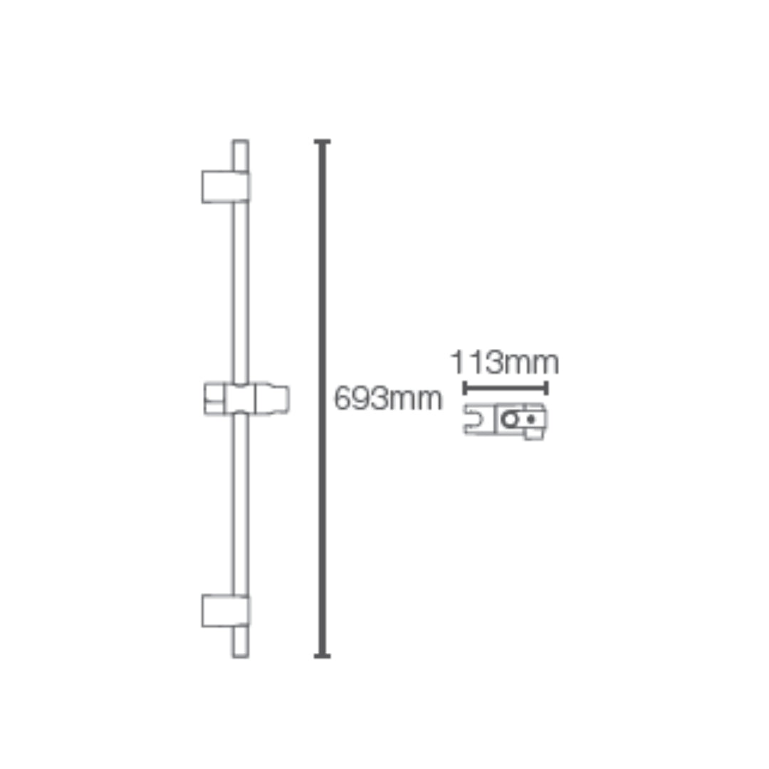 Kohler Shower Fitting Sliding Rail 25350IN-BL - Black Matt