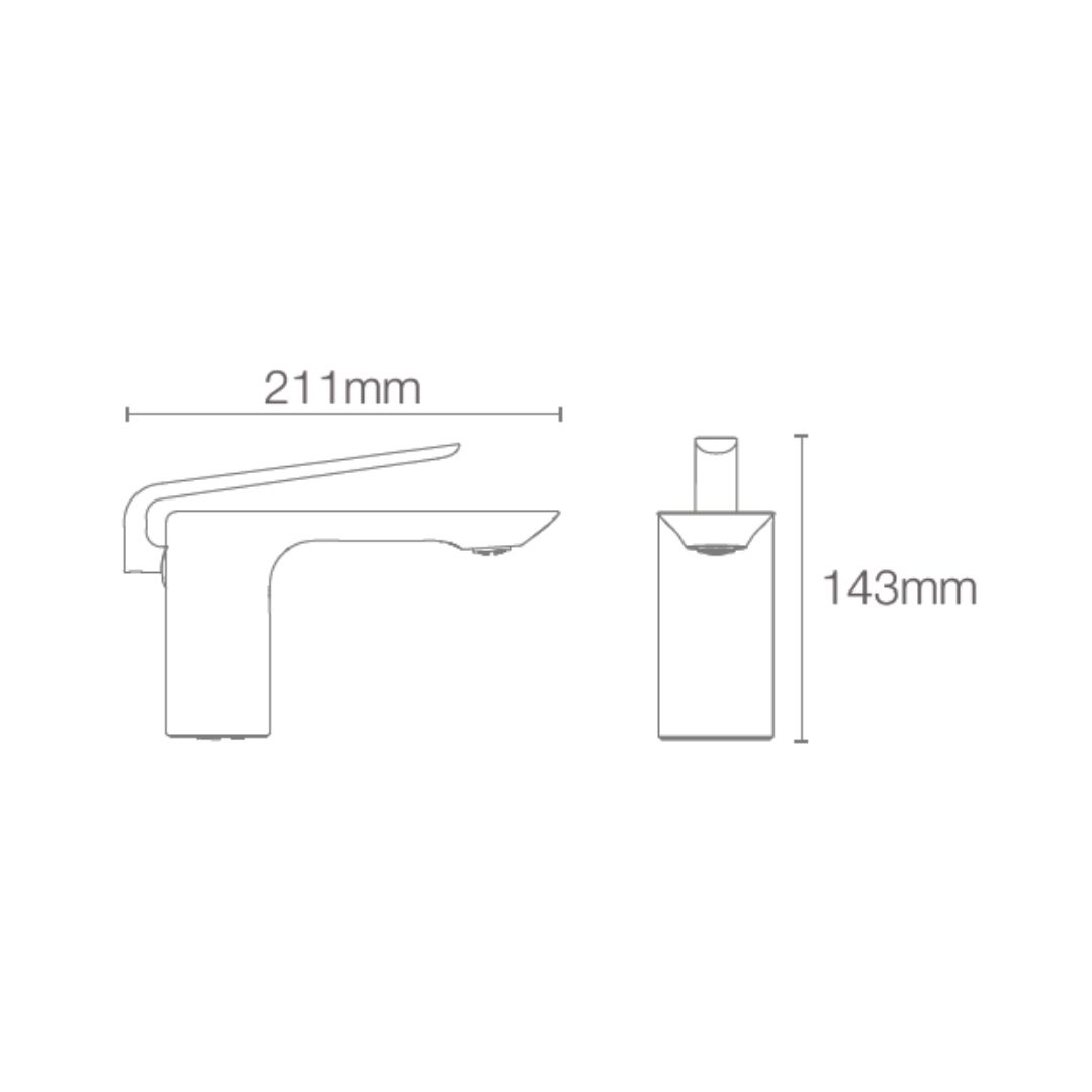 Kohler Table Mounted Regular Basin Mixer ModernLife Edge K-25757IN-4ND-RGD - Rose Gold