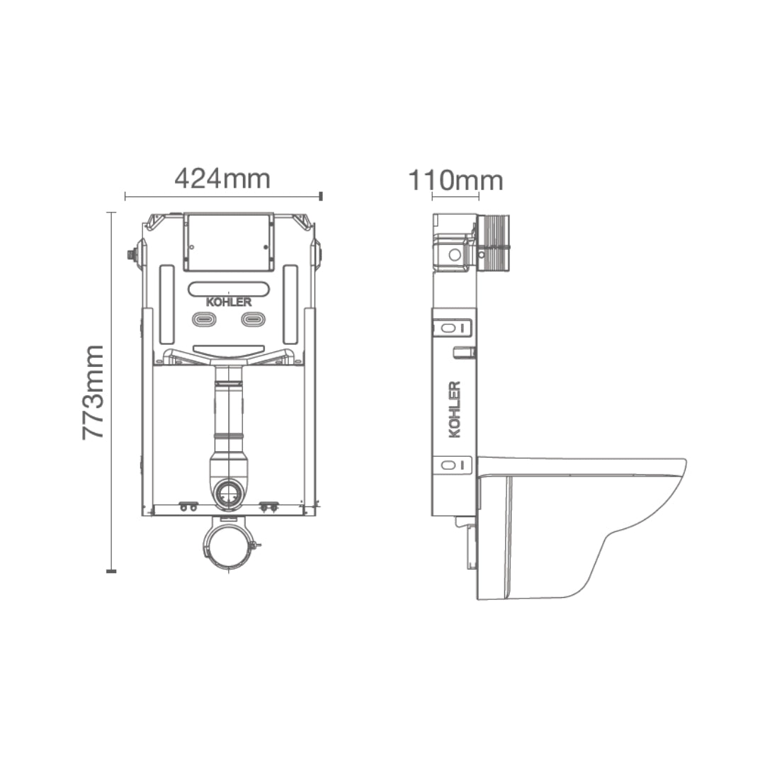 Kohler Instafit Nxt Gen Concealed Wall Mounted Cistern Half Frame K-26352IN-P-NA - White