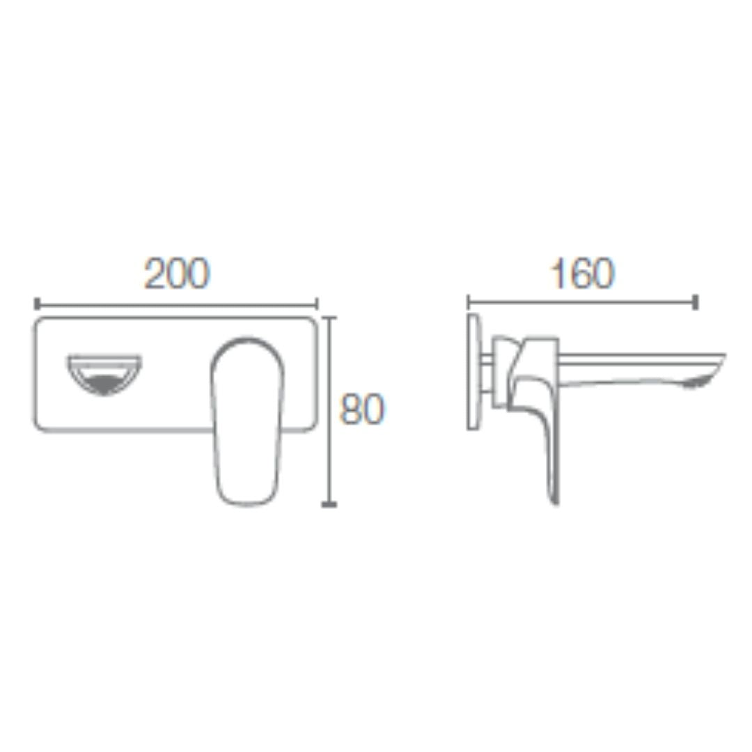 Kohler Wall Mounted Basin Mixer Aleo K-5683IN-4ND-CP - Chrome