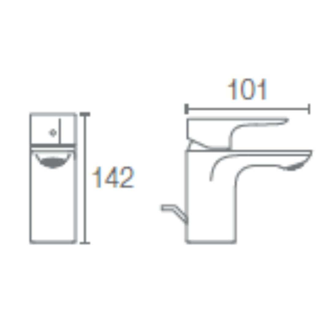 Kohler Table Mounted Regular Basin Mixer Aleo K-72275IN-4-CP - Chrome