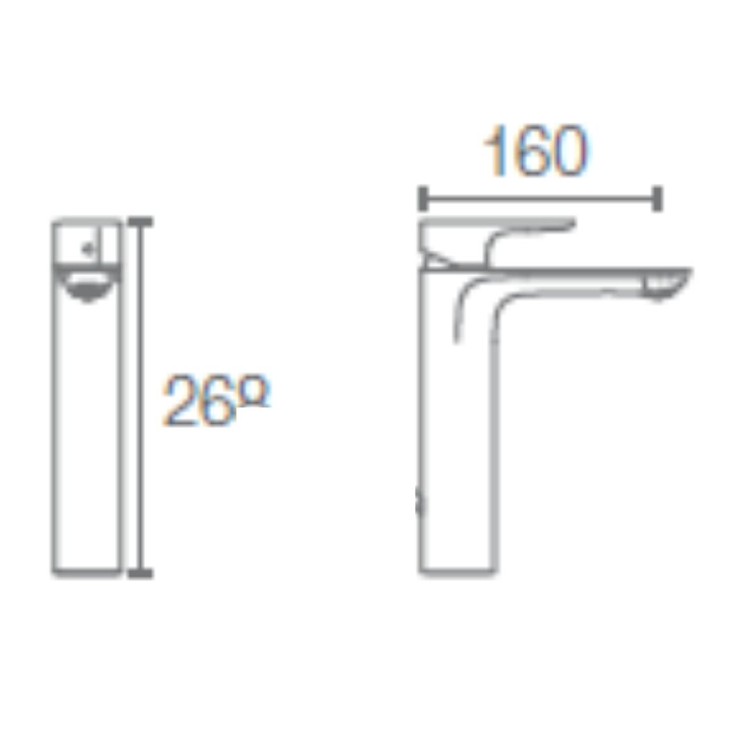 Kohler Table Mounted Tall Boy Basin Mixer Aleo K-72298IN-4ND-RGD - Rose Gold