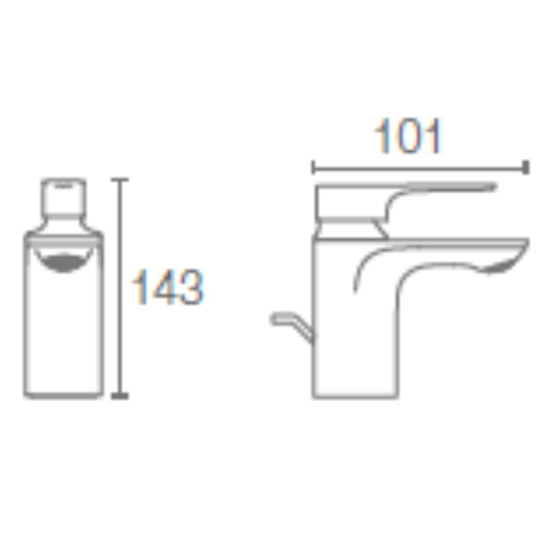 Kohler Table Mounted Regular Basin Mixer Aleo Plus K-72312IN-4-CP - Chrome