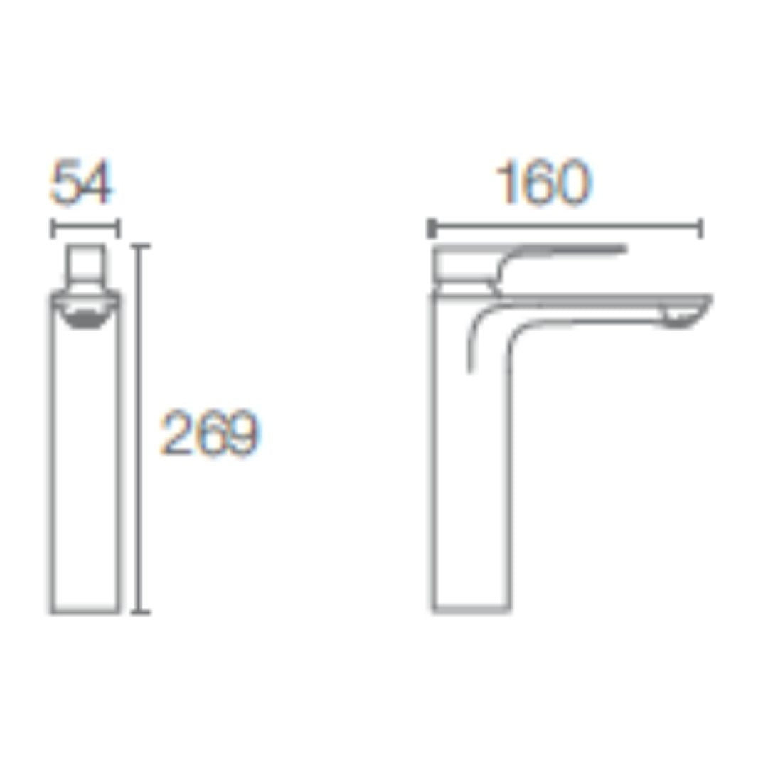 Kohler Table Mounted Tall Boy Basin Mixer Aleo Plus K-72337IN-4ND-BL - Matte Black