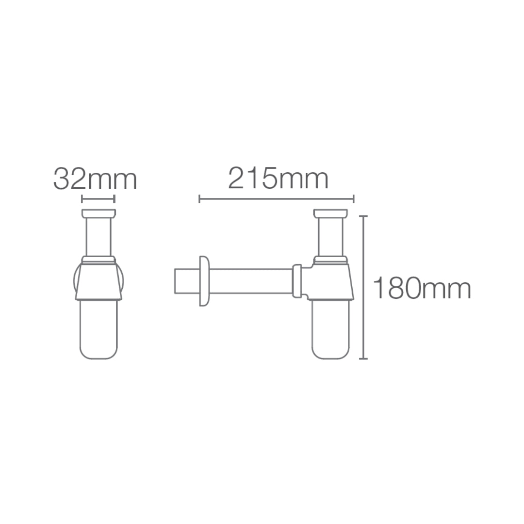 Kohler 14 Inch Bottle Trap Complementary K-75823IN-RGD - Rose Gold