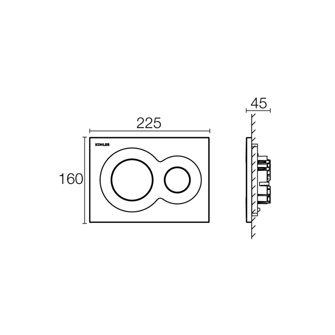 Kohler Flush Plate Lynk K-75890IN-P-7 - Glossy Black