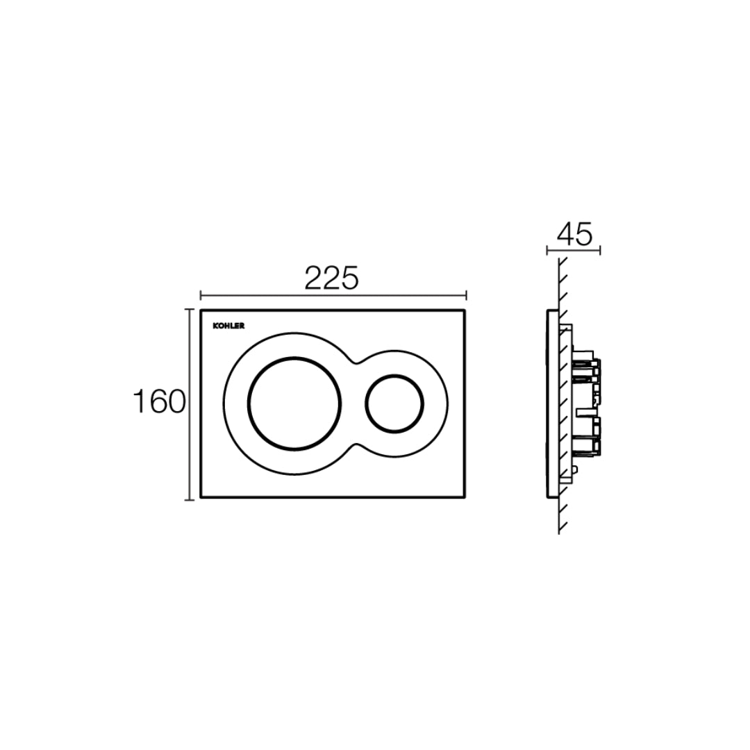 Kohler Flush Plate Lynk K-75890IN-P-AF - French Gold