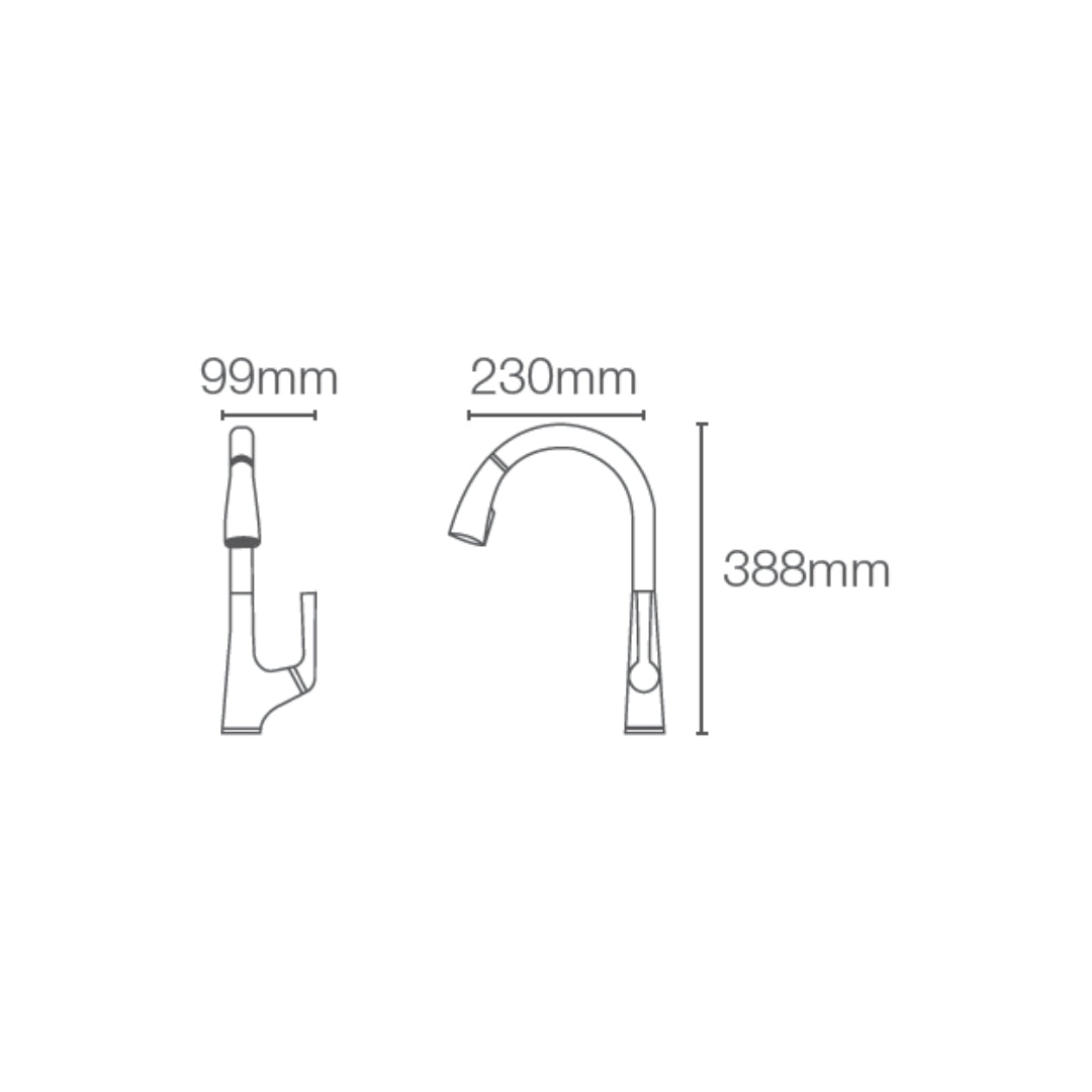 Kohler Table Mounted Pull-Down Kitchen Sink Mixer Malleco K-77748IN-4-CP with Extractable Hand Shower Spout in Chrome Finish