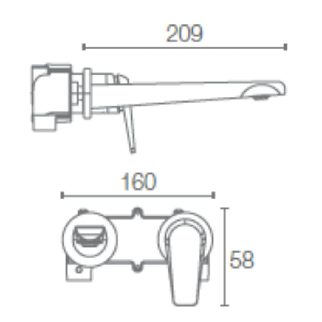 Kohler Wall Mounted Basin Mixer Avid K-97358IN-4ND-CP - Chrome
