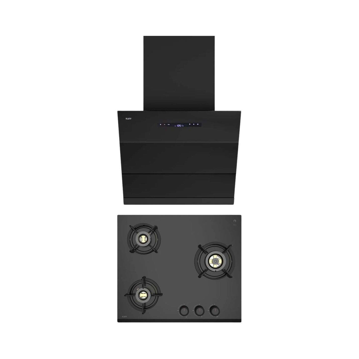 Kaff 60 cm Wall Mounted Chimney LYNN 60 DC BLDC + Kaff 60 cm 3 Burner Hob Ashford ASF 603