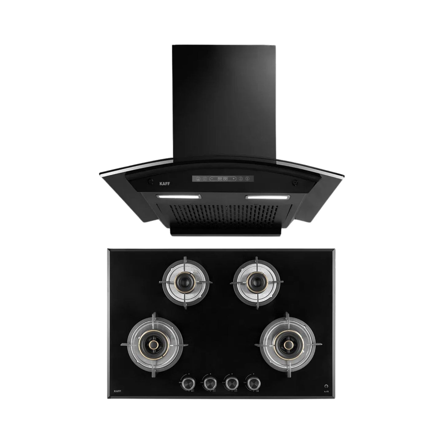 Kaff 75 cm Wall Mounted Chimney Premier Range MAINZ 75 DC - BLDC + Kaff 78 cm 4 Burner Hob Alton ALN 784
