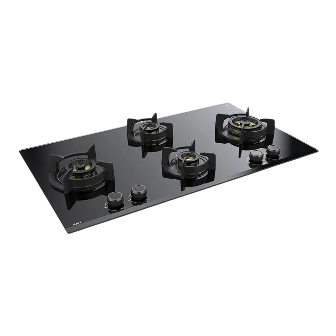 Kaff 90 cm Wall Mounted Chimney VASCO 90 DC - BLDC + Kaff 90 cm 4 Burner Hob Ashford Series ASF 94V