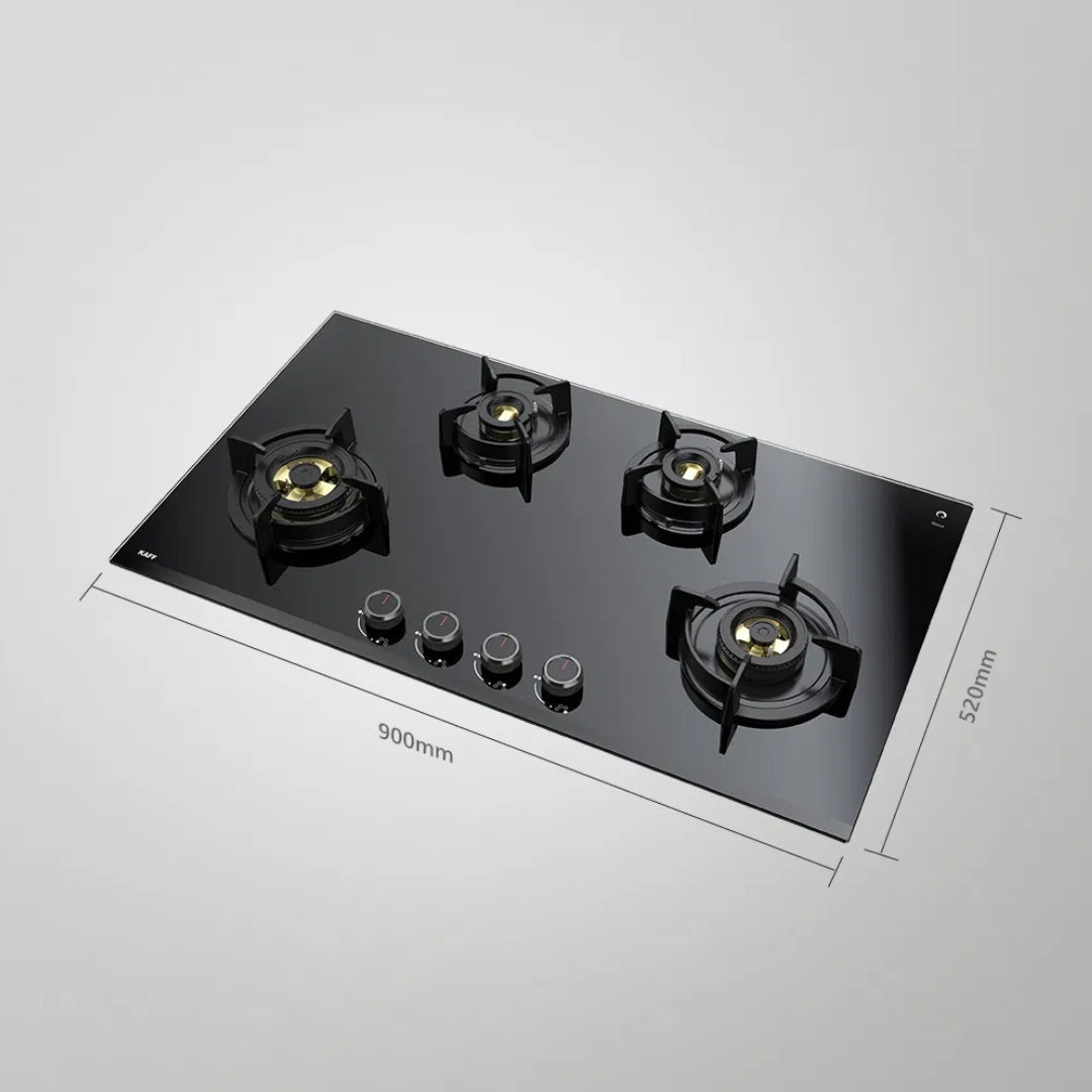 Kaff 90 cm Wall Mounted Chimney ALBURY SUPER 90 DC BLDC + Kaff 90 cm 4 Burner Hob Ashford Series ASF 94V