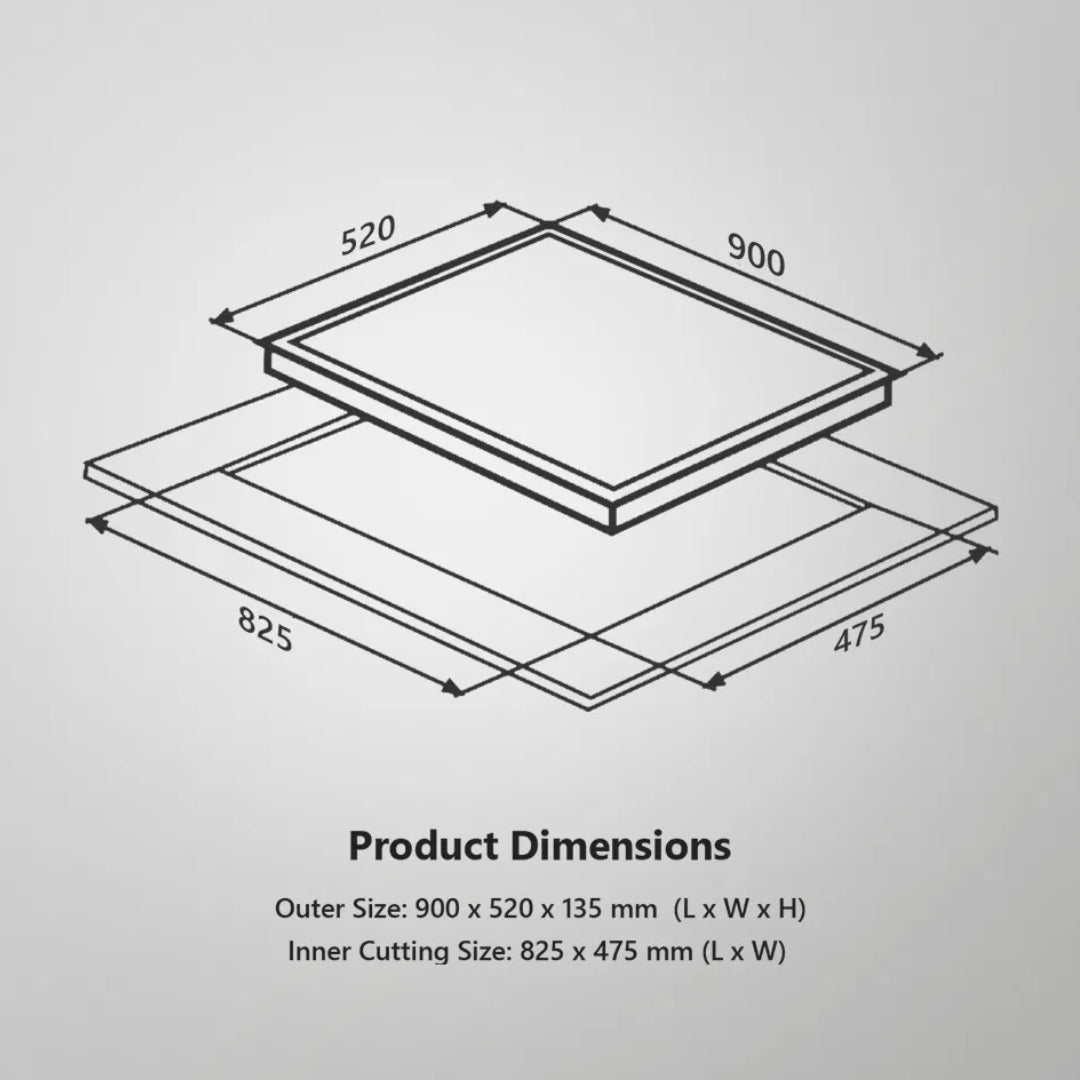 Kaff 90 cm Wall Mounted Chimney VASCO 90 DC - BLDC + Kaff 90 cm 4 Burner Hob Ashford Series ASF 94V