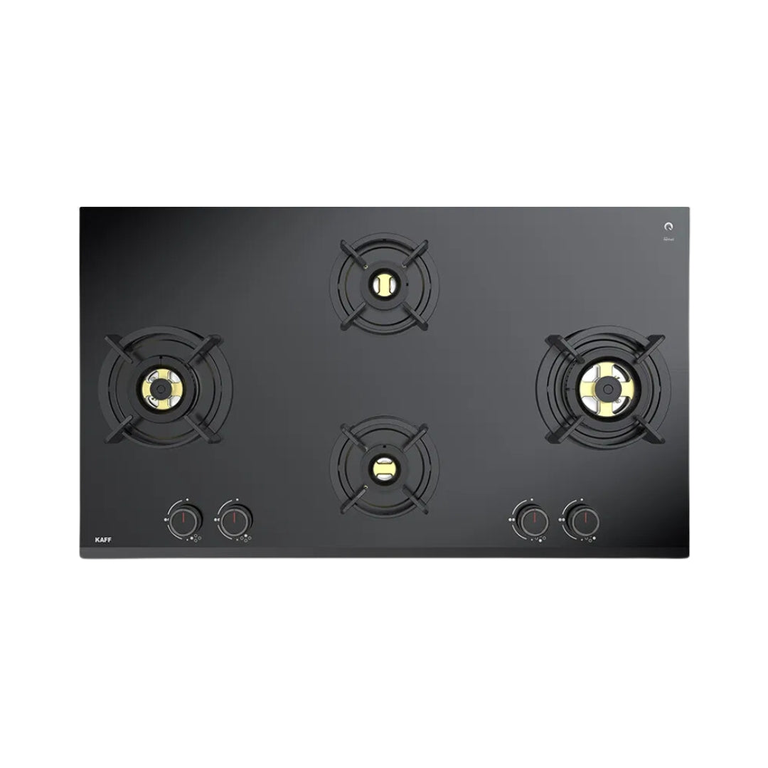 Kaff 90 cm Wall Mounted Chimney VASCO 90 DC - BLDC + Kaff 90 cm 4 Burner Hob Ashford Series ASF 94V