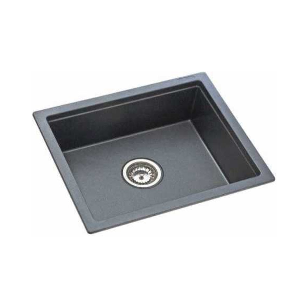 Kaff Quartz Sink Casso Series KSG 21 SB BLK ( 21 x 18 inches ) - Black