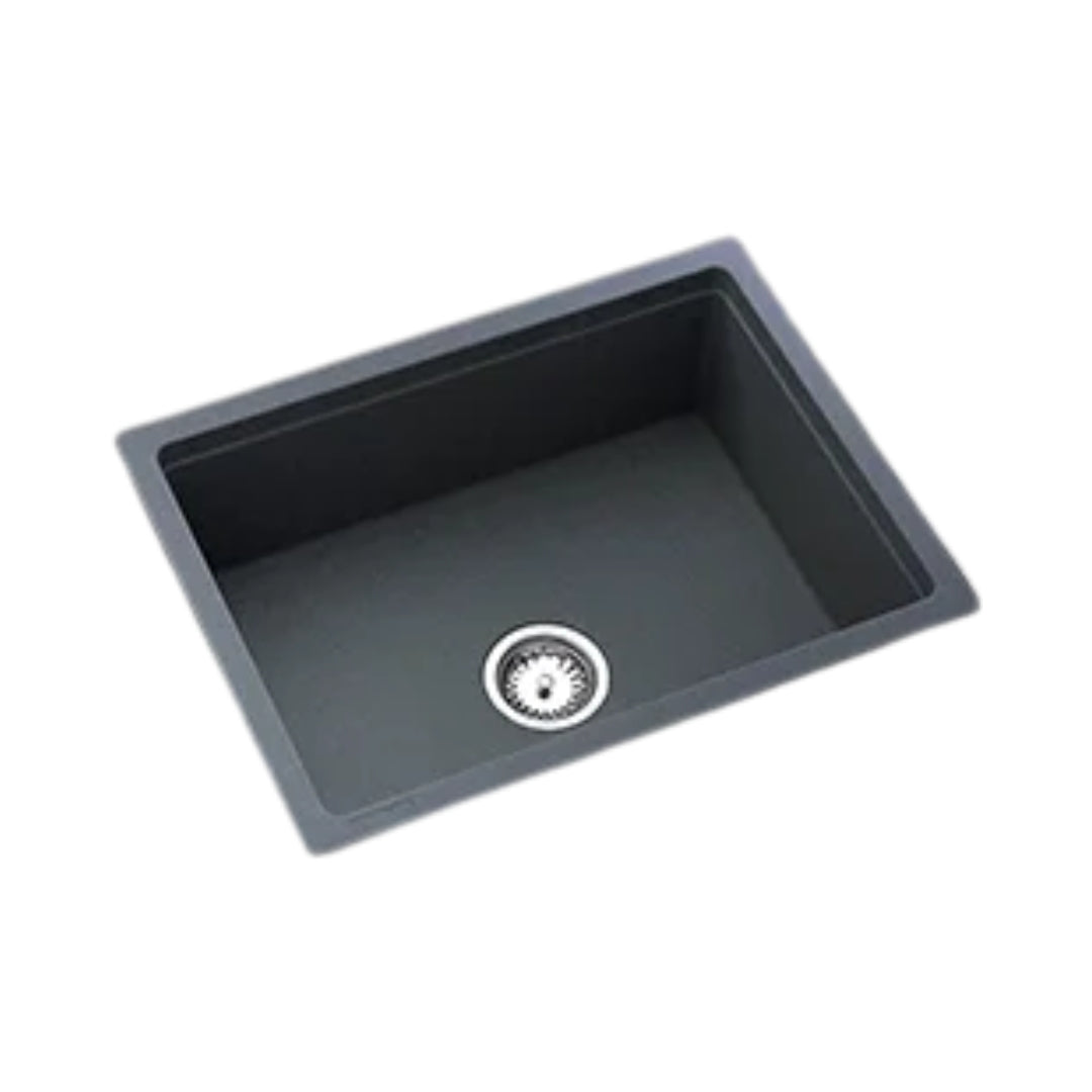 Kaff Quartz Sink Casso Series KSG 24 SB BLK ( 24 x 18 inches )  -  Black