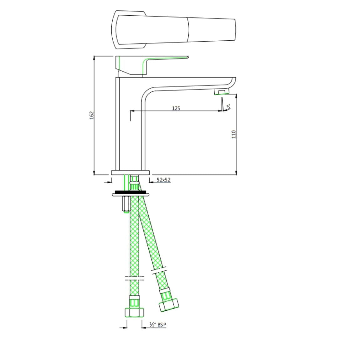 Jaquar Table Mounted Regular Basin Mixer Kubix Prime KUP-GDS-35011BPM - Gold Dust