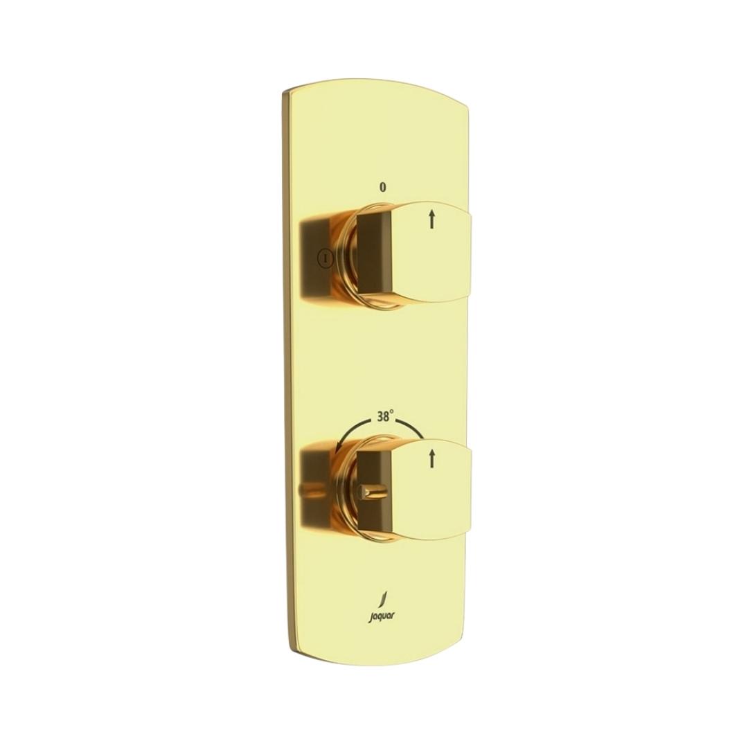 Jaquar 2 Way Thermostatic Diverter Kubix Prime KUP-GLD-35681PM Normal Flow - Full Gold Finish