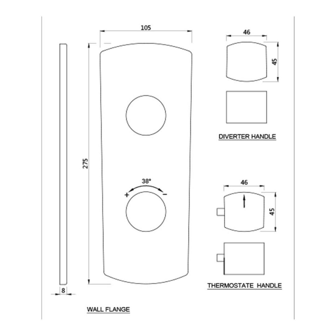 Jaquar 1 Way Thermostatic Diverter Kubix Prime KUP-WHM-35661PM Normal Flow - White Matt Finish