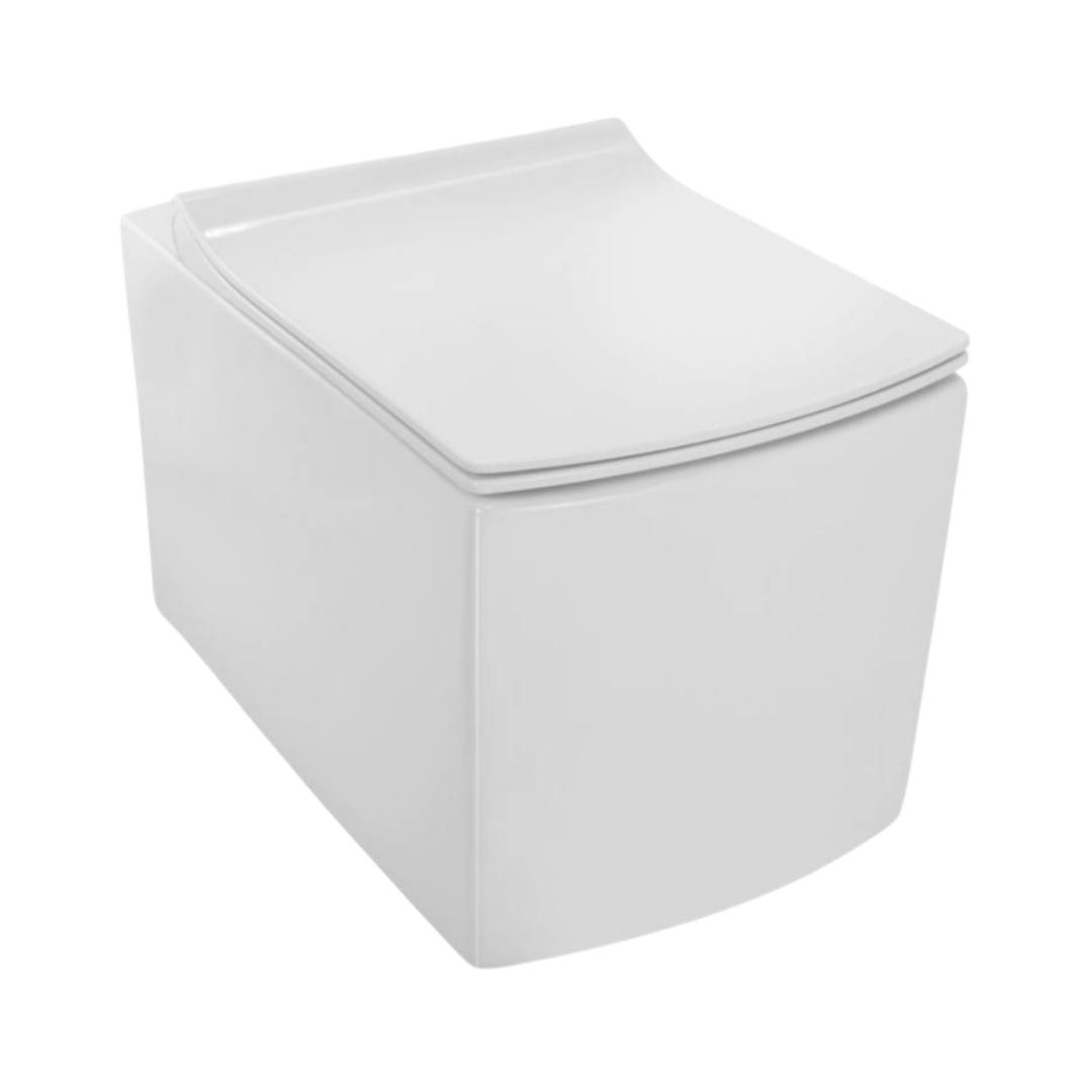 Jaquar Wall Mounted White Closet WC Kubix KUS-WHT-35953BIUFSM with P-Trap