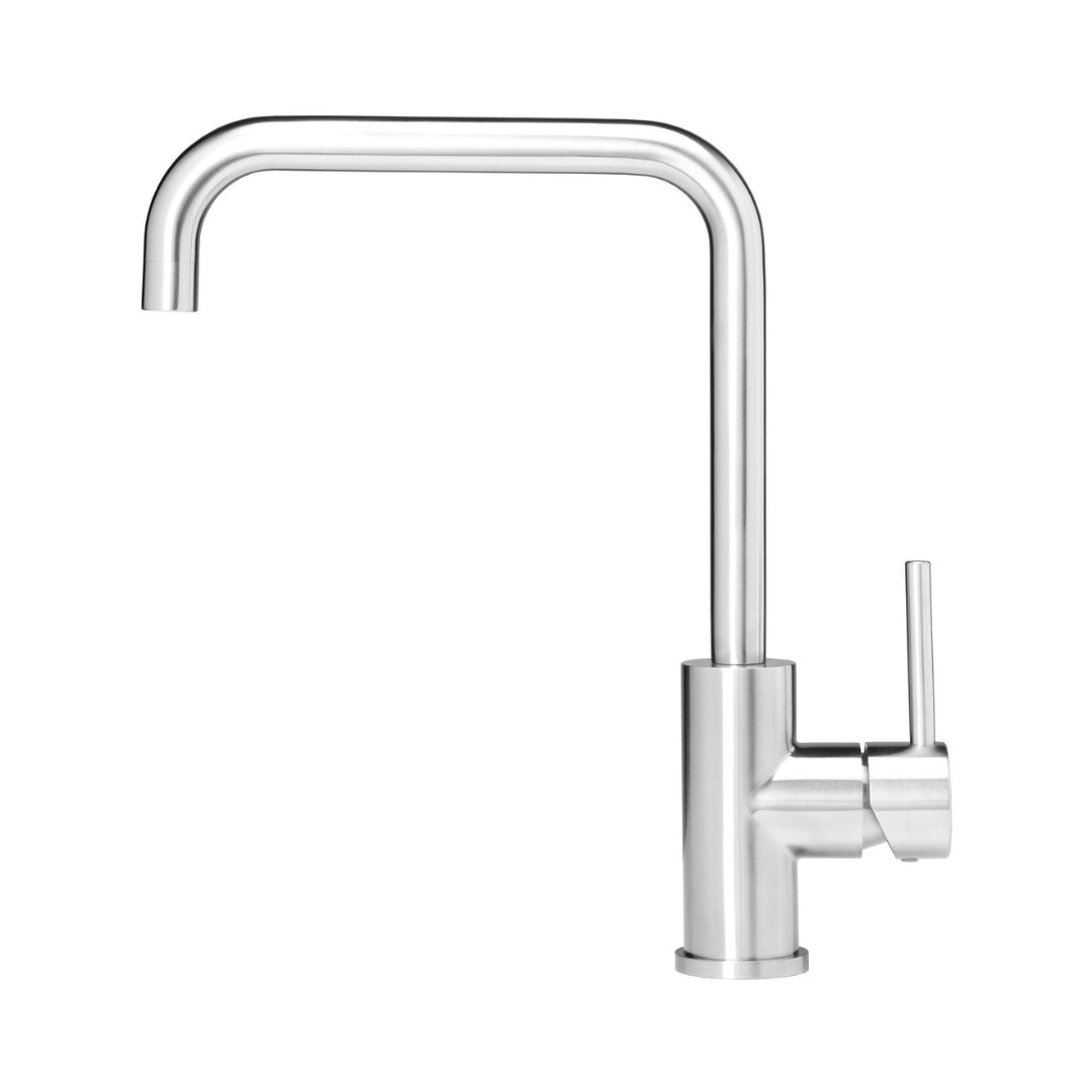 Reginox Table Mounted Regular Kitchen Sink Mixer LOGAN with Extractable Hand Shower Spout in Stainless Steel Finish