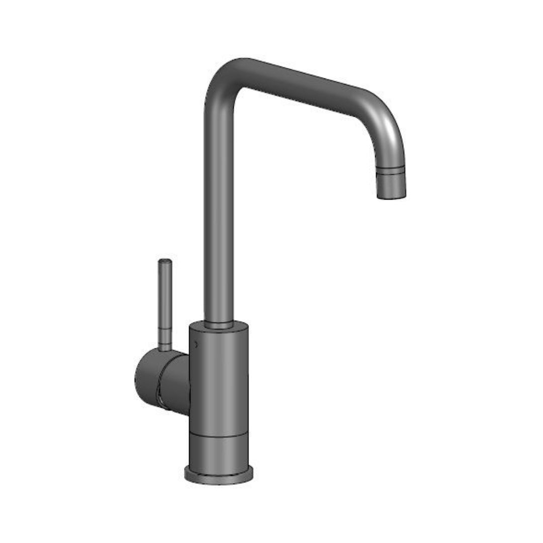 Reginox Table Mounted Regular Kitchen Sink Mixer LOGAN with Extractable Hand Shower Spout in Stainless Steel Finish
