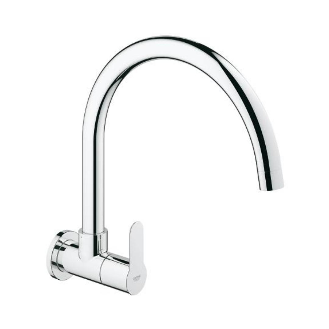 Grohe Wall Mounted Regular Kitchen Sink Tap Bauedge M31228000 with Swinging Spout in Chrome Finish