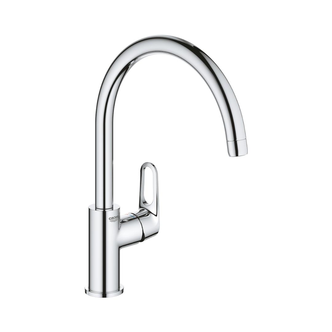 Grohe Table Mounted Regular Kitchen Sink Mixer Bauflow M31230001 with Swinging Spout in Chrome Finish