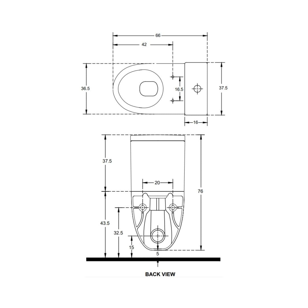 Hindware Extended Wall Mounted White 2 Piece WC Mario 20084 WHITE with P-Trap
