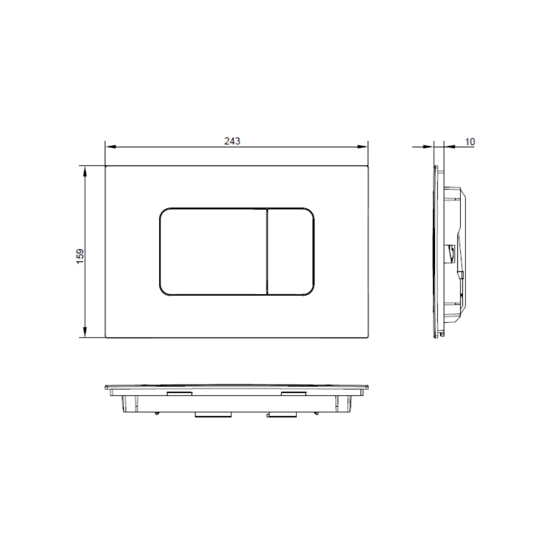 Toto Flush Plate Flush Panel MB170P#SS - Silver Matt