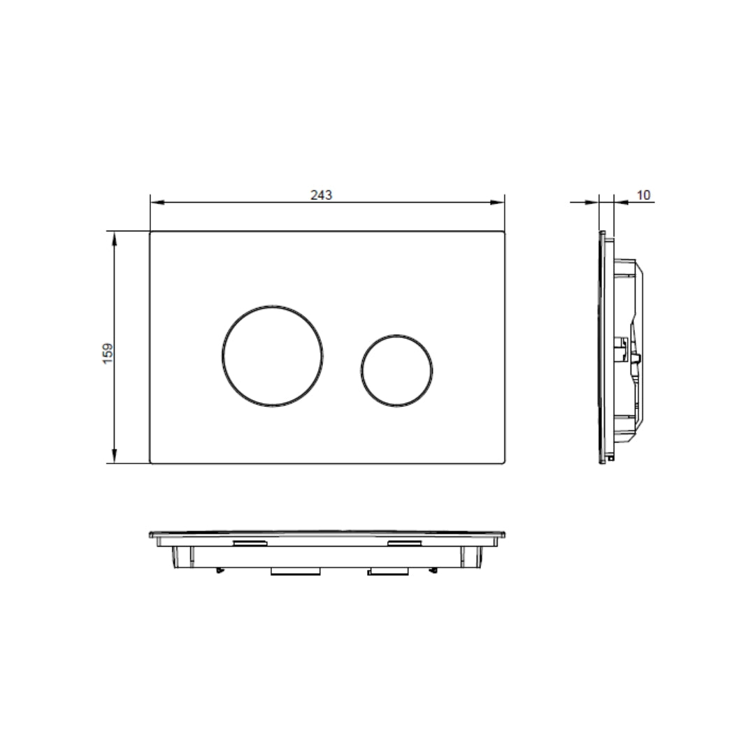Toto Flush Plate Flush Panel MB174P#SS - Silver Matt