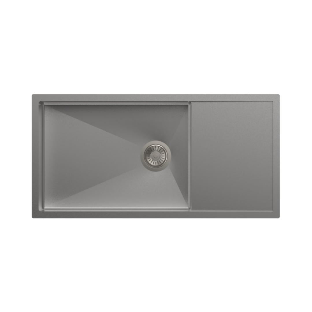 Carysil Stainless Steel Sink Micro Radius R 10 MICRO RADIUS R 10 SINGLE BOWL WITH DRAINER 36 X 18 X 8 ( 36 x 18 inches ) - Matt