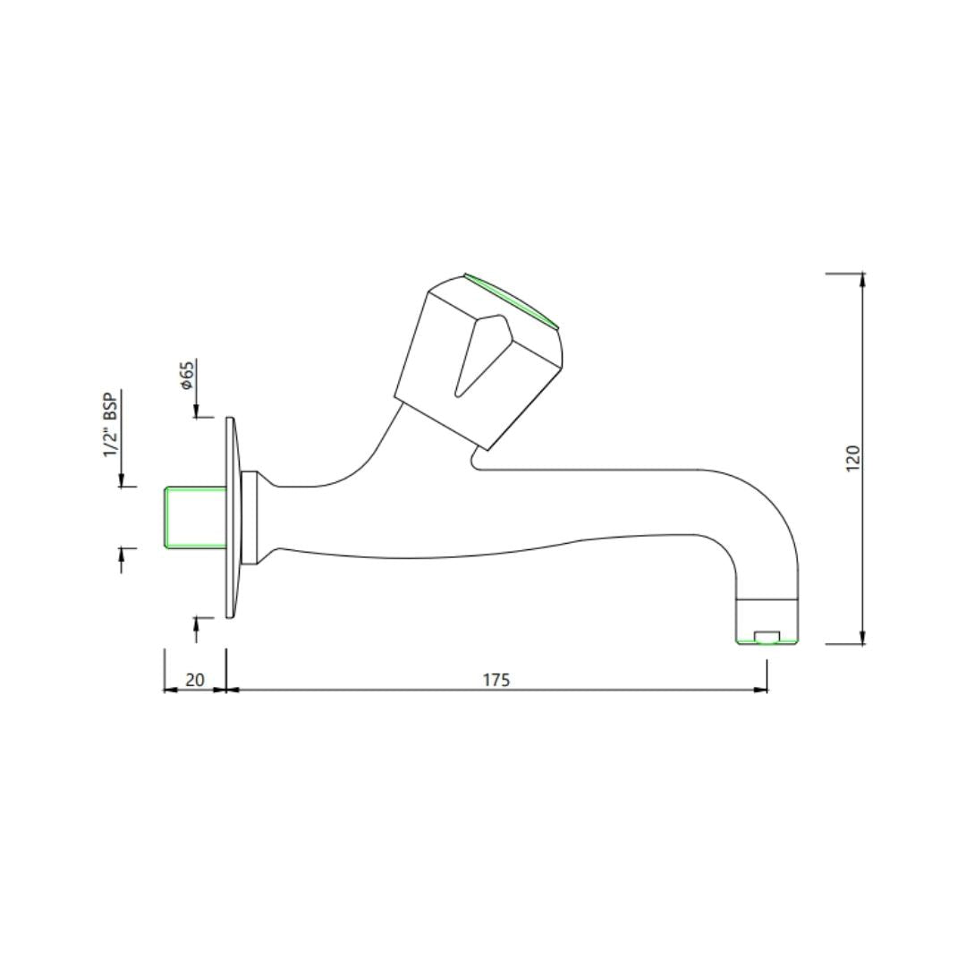 Essco WC Area Bib Tap Marvel MQT-CHR-512KN - Chrome