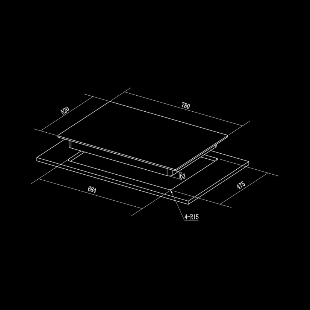 Hafele 78 cm 4 Burner Hob Altius Series ALTIUS FS 480