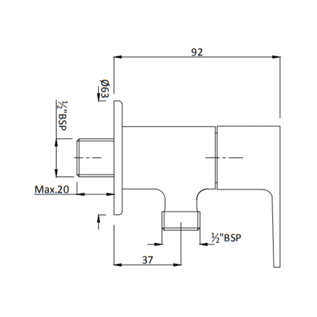 Hindware Basin Area Angle Valve Element Rose Gold F360006RGD - Rose Gold