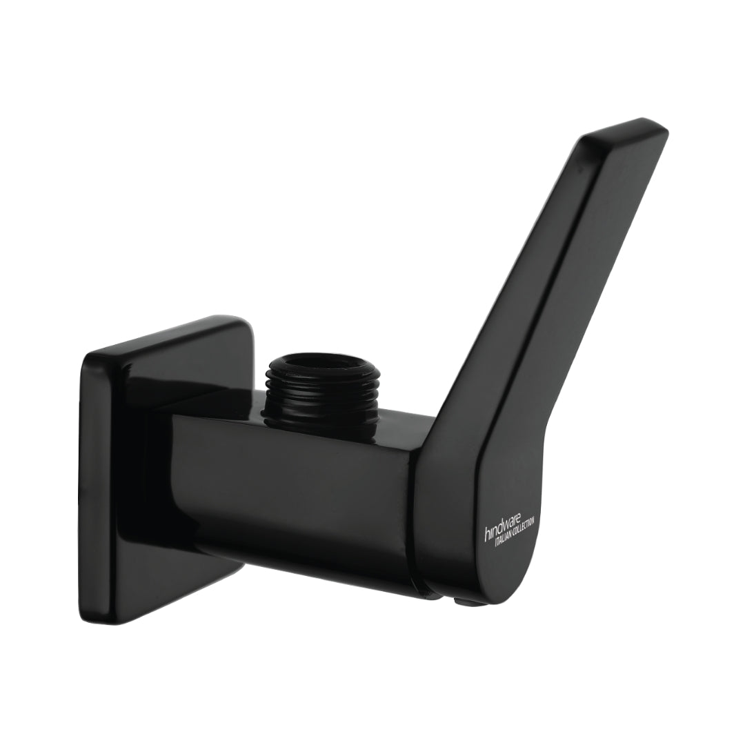Hindware Basin Area Angle Valve Edge Chrome Black F410006GRT - Black Chrome