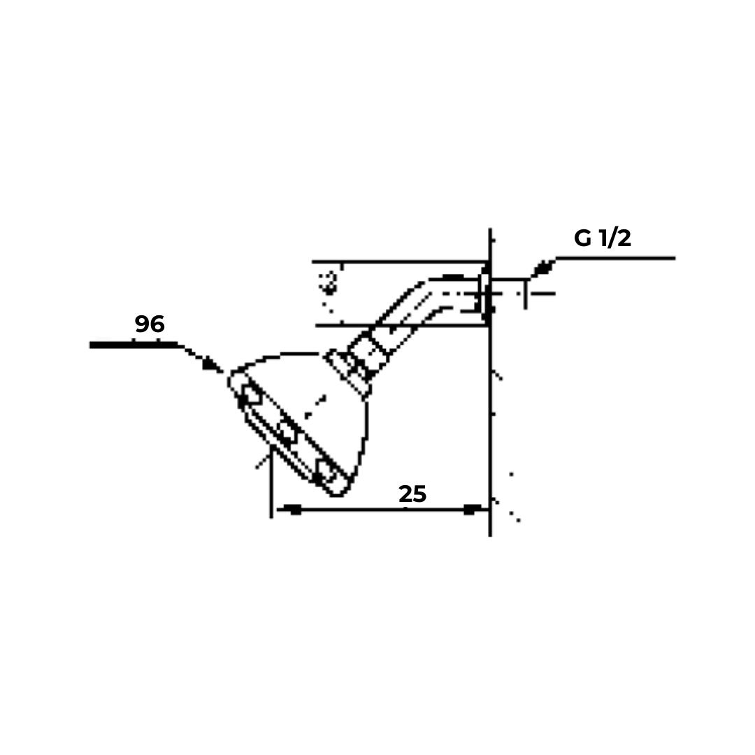 American Standard Single Flow Overhead Shower FFAS9033-000500BC0 - Chrome