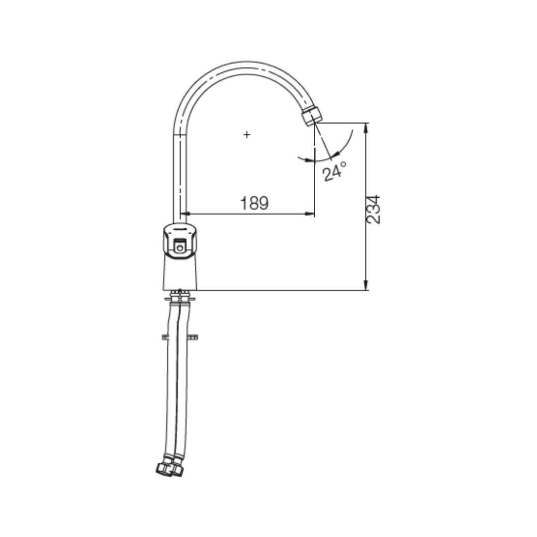 Parryware Table Mounted Regular Kitchen Sink Mixer Pluto G3837A1 with Swinging Spout in Chrome Finish