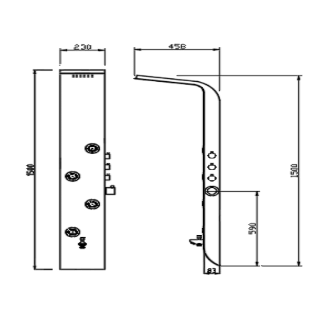 Jaquar Thermostatic 4 Way Shower Panel JPL-WHT-TMCURVENEO - White
