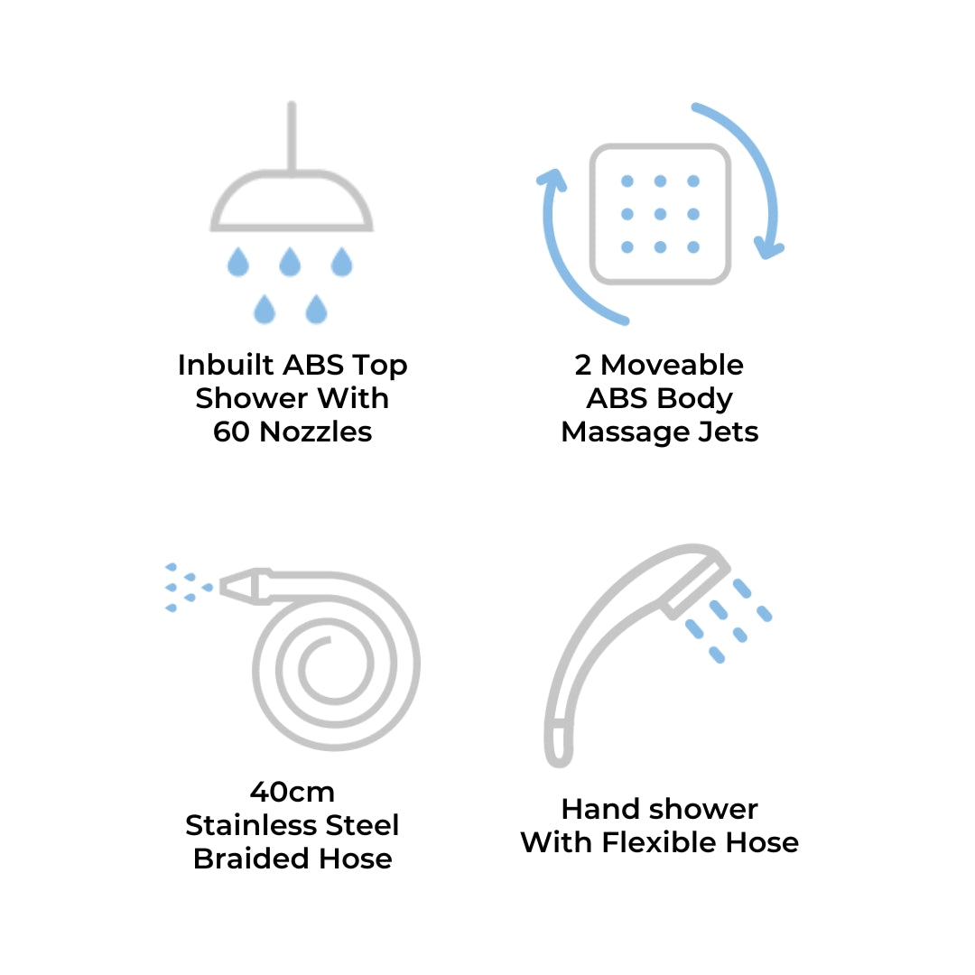 Jaquar Thermostatic 4 Way Shower Panel JPL-WHT-TMCURVENEO - White