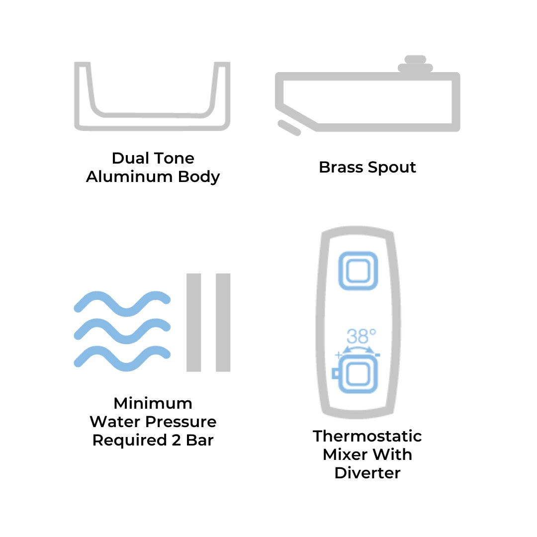 Jaquar Thermostatic 4 Way Shower Panel JPL-WHT-TMCURVENEO - White