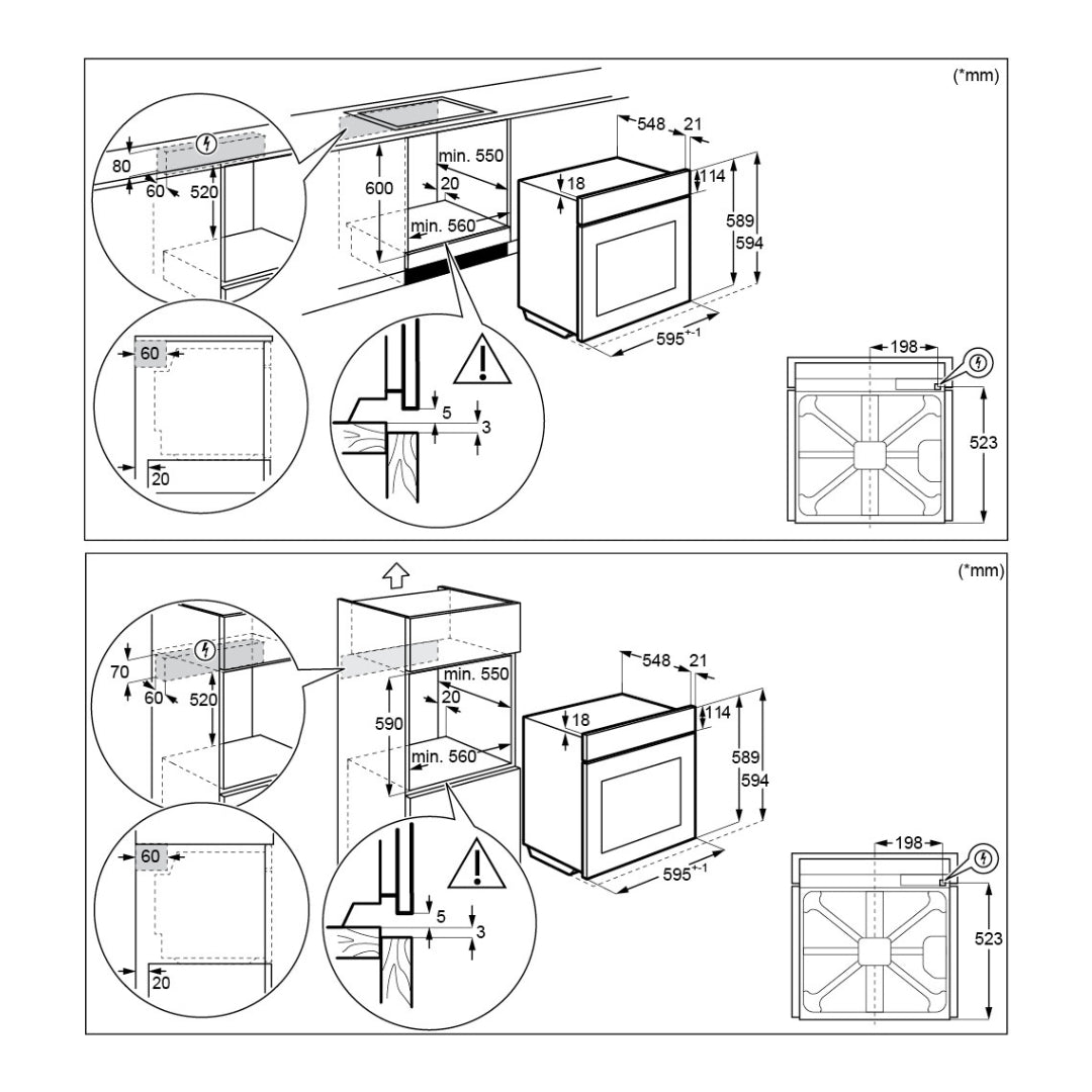 Electrolux Built In Oven UltimateTaste 300 KOHLH00KA + Electrolux Built-In Microwave UltimateTaste 500 EMSB25XG