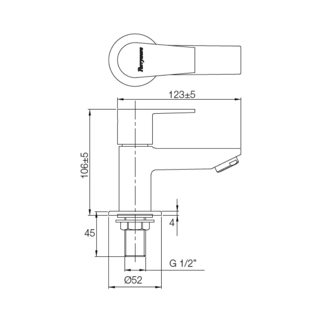 Parryware Table Mounted Regular Basin Tap Praseo T131SA1 - Chrome