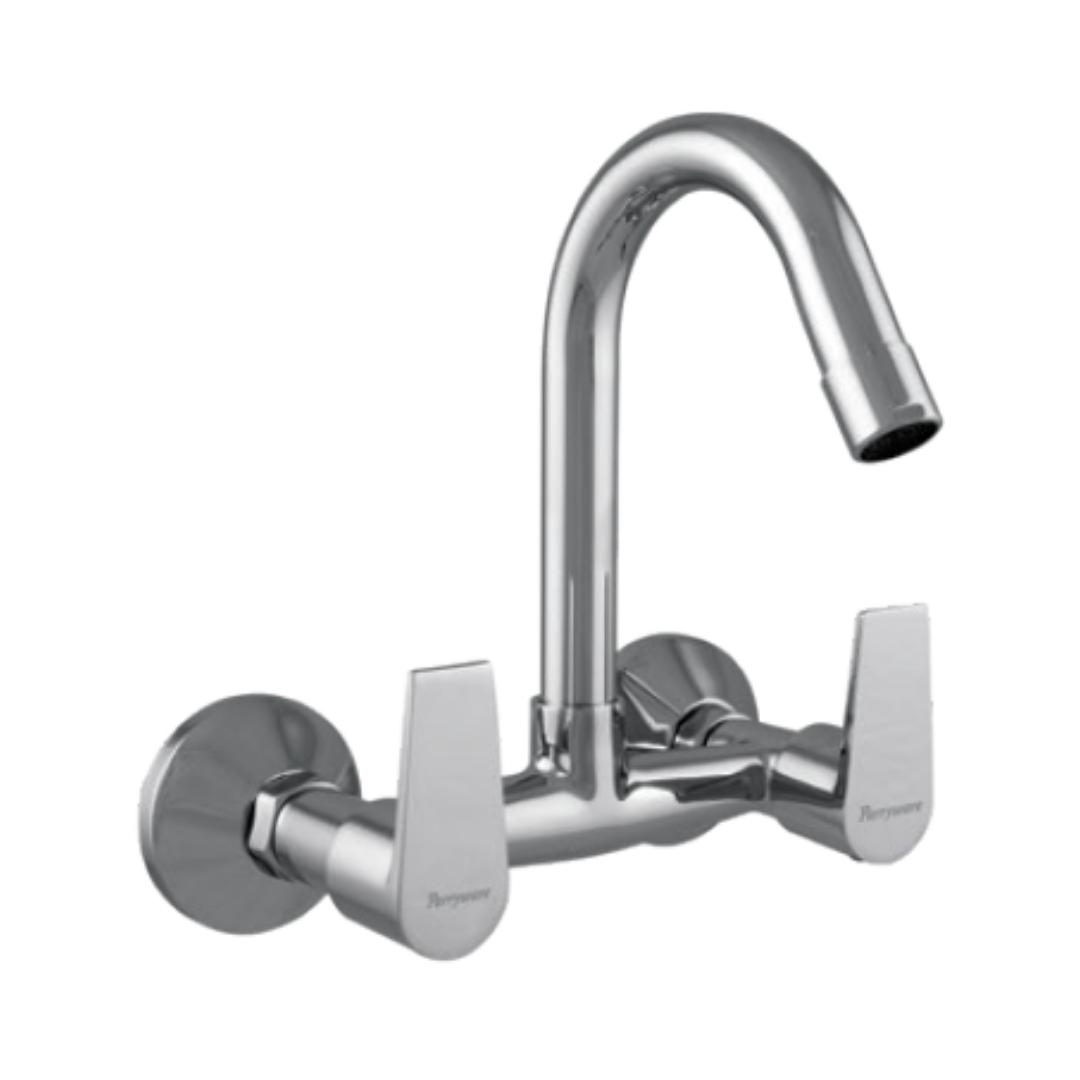 Parryware Wall Mounted Regular Kitchen Sink Mixer Praseo T1335A1 with Swinging Spout in Chrome Finish