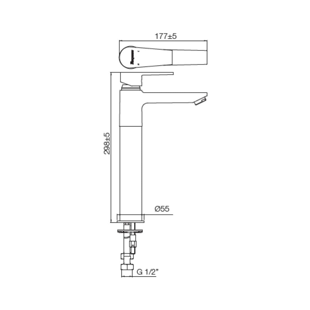 Parryware Table Mounted Tall Boy Basin Mixer Praseo T1346A1 - Chrome