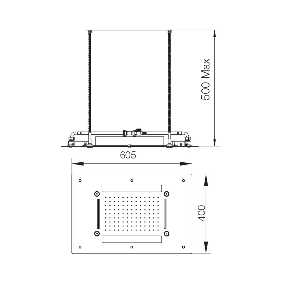 Parryware Multi Flow Overhead Shower T9835A1 - Chrome