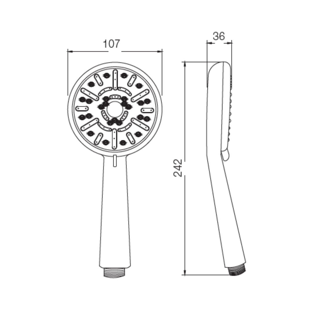Parryware Multi Flow Hand Shower T9865A1 - Black Chrome