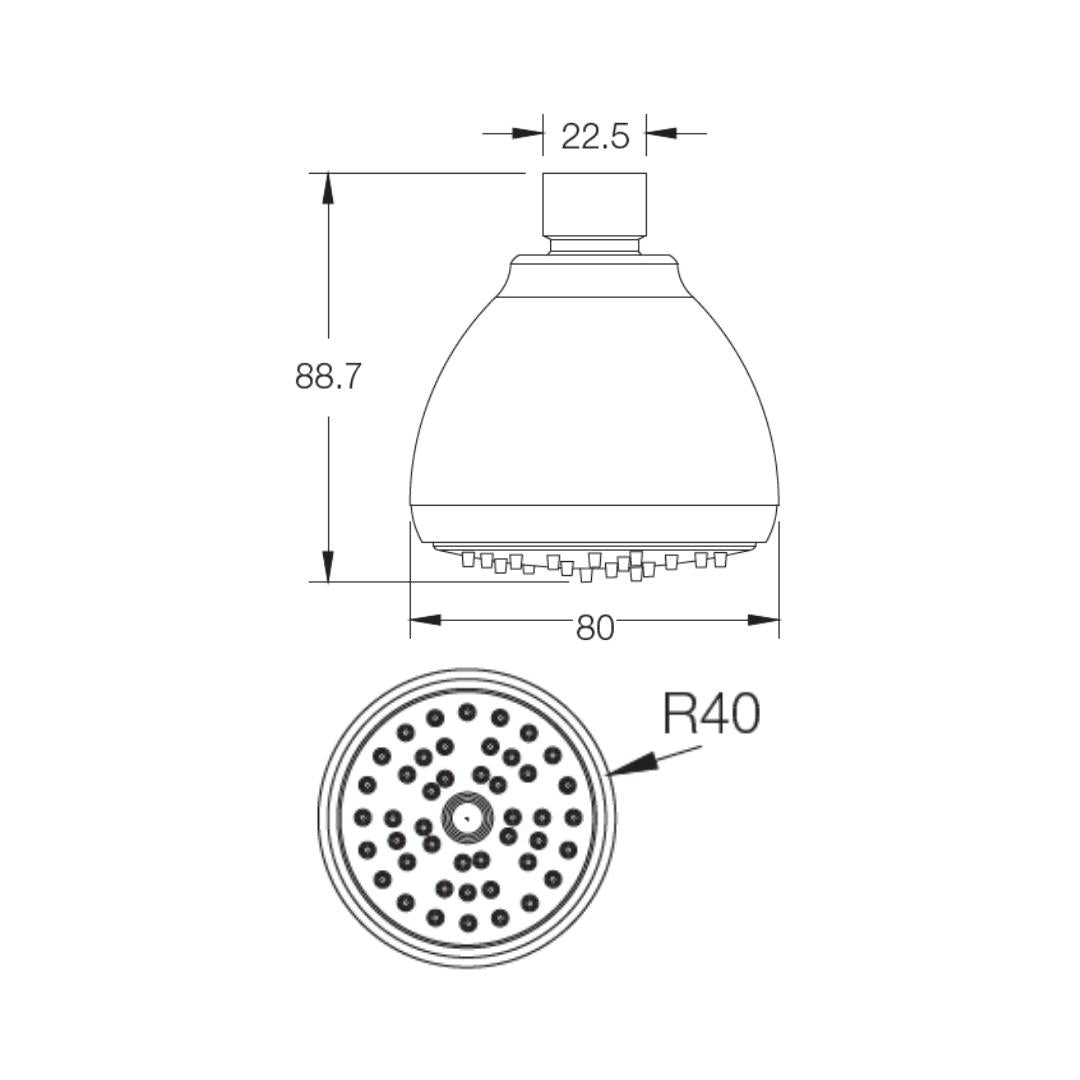 Parryware Single Flow Overhead Shower T9885A1 - Chrome
